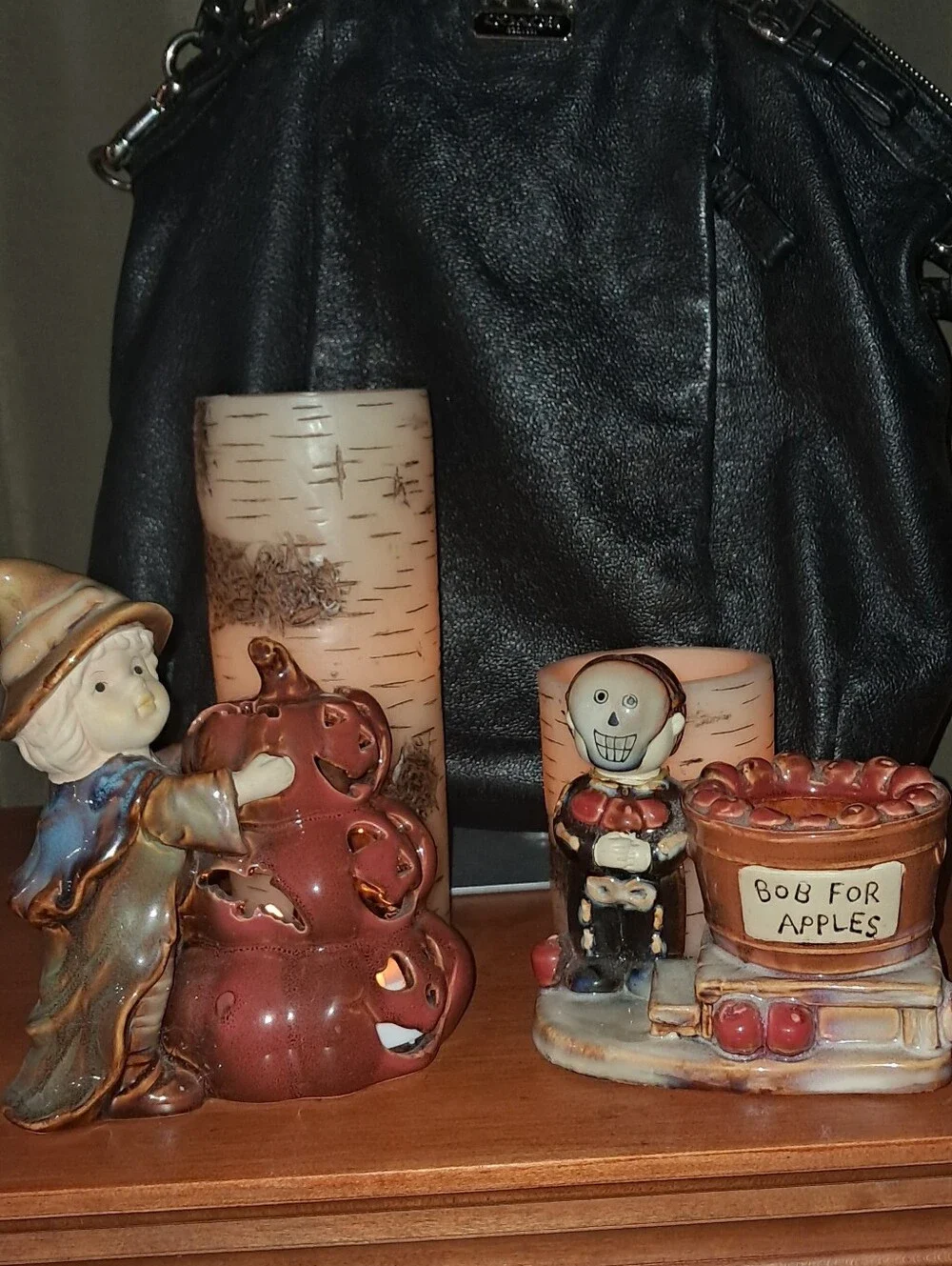 Yankee Candle Ceramic Halloween Figurine Set with Jack-O'-Lanterns and Witch